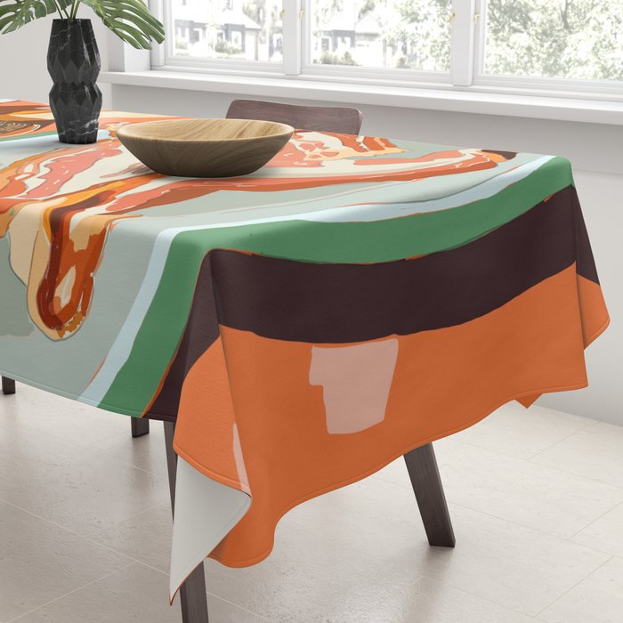 Food Illustration /Plate with Bacon Tablecloth Gallery Image 3