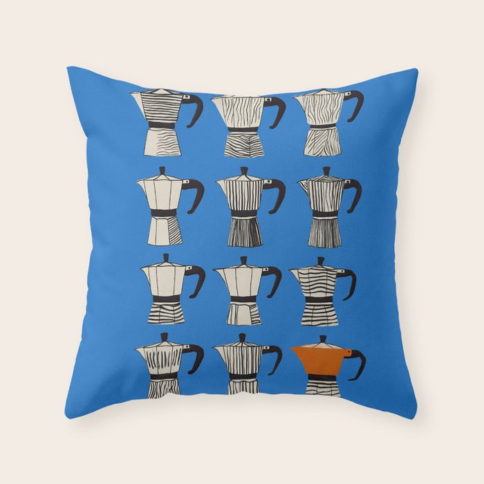 Blue Moka Throw Pillow Gallery Image 1