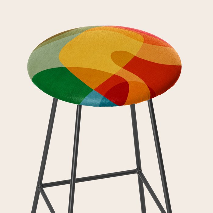 Abstract Colorful Artwork VII Stool Gallery Image 2