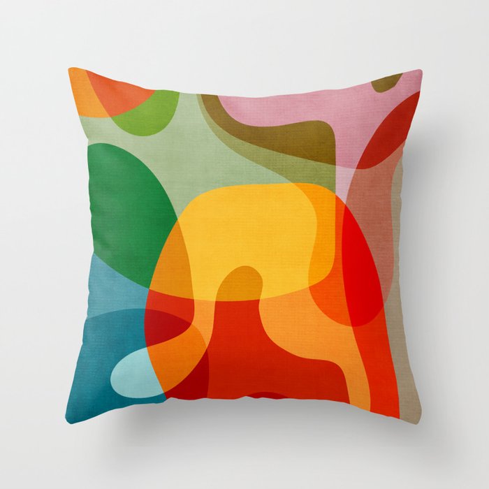 Abstract Colorful Artwork VII Throw Pillow Gallery Image 1