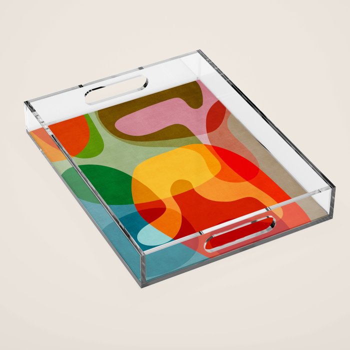 Abstract Colorful Artwork VII Acrylic Tray Gallery Image 1
