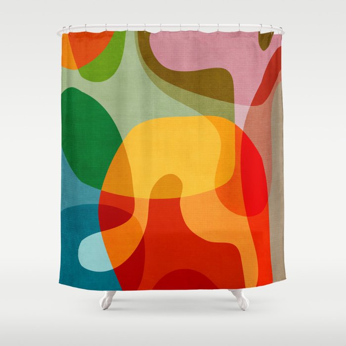 Abstract Colorful Artwork VII Shower Curtain Gallery Image 1