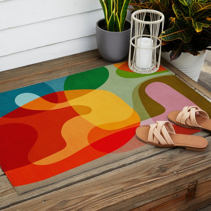Abstract Colorful Artwork VII Outdoor Rug Gallery Image 2