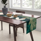 Japanese chinoiserie Bird Wall Art Maximalist Green Print Heron Painting japandi living room poster Table Runner Gallery Image 2