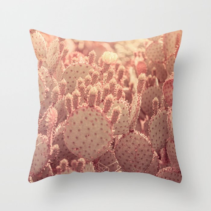 Rose Gold Cactus Throw Pillow Gallery Image 6