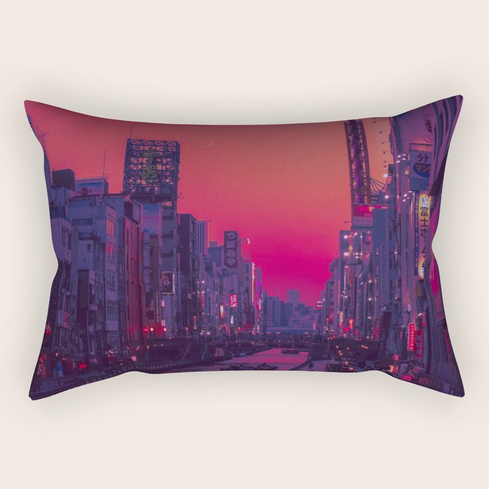 Dotonbori Dusk Rectangular Pillow Gallery Image 1