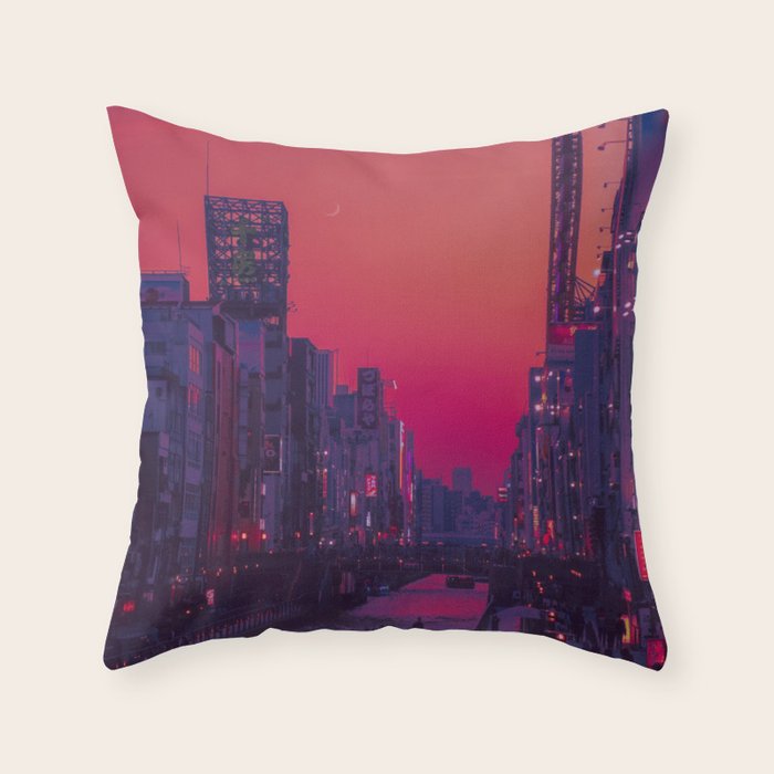 Dotonbori Dusk Throw Pillow Gallery Image 6