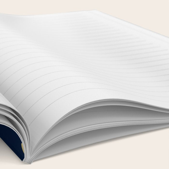 Floral Leaves Navy Blue and Gold Notebook Gallery Image 2
