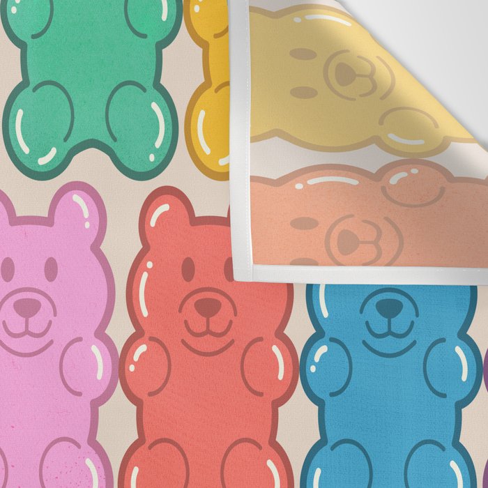 Rainbow Jelly Bears Pattern Wall Tapestry Gallery Image 3