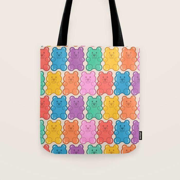 Rainbow Jelly Bears Pattern Tote Bag Gallery Image 1