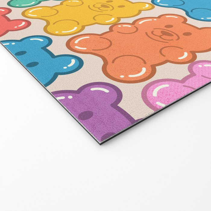 Rainbow Jelly Bears Pattern Welcome Mat Gallery Image 2