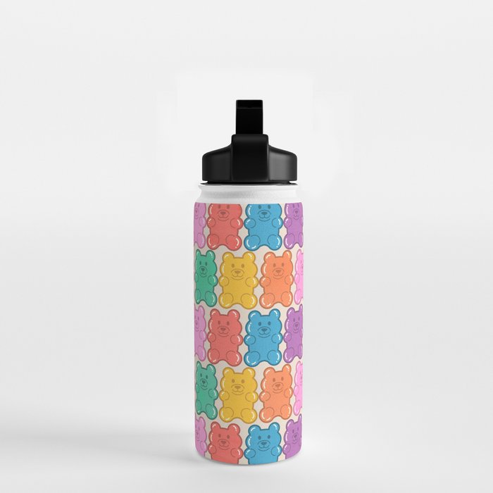 Rainbow Jelly Bears Pattern Water Bottle Gallery Image 2