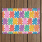Rainbow Jelly Bears Pattern Outdoor Rug Gallery Image 1