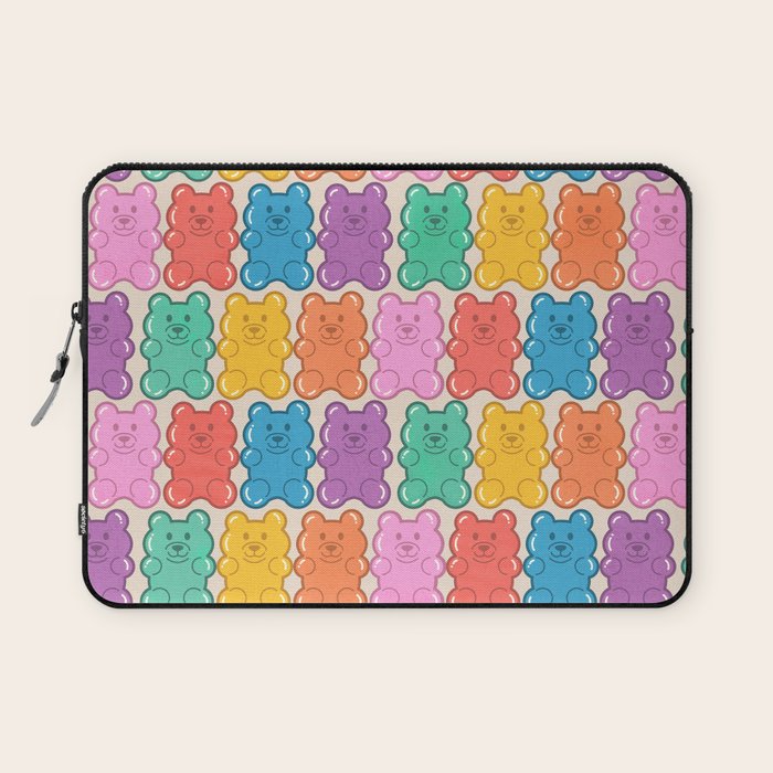 Rainbow Jelly Bears Pattern Laptop Sleeve Gallery Image 1