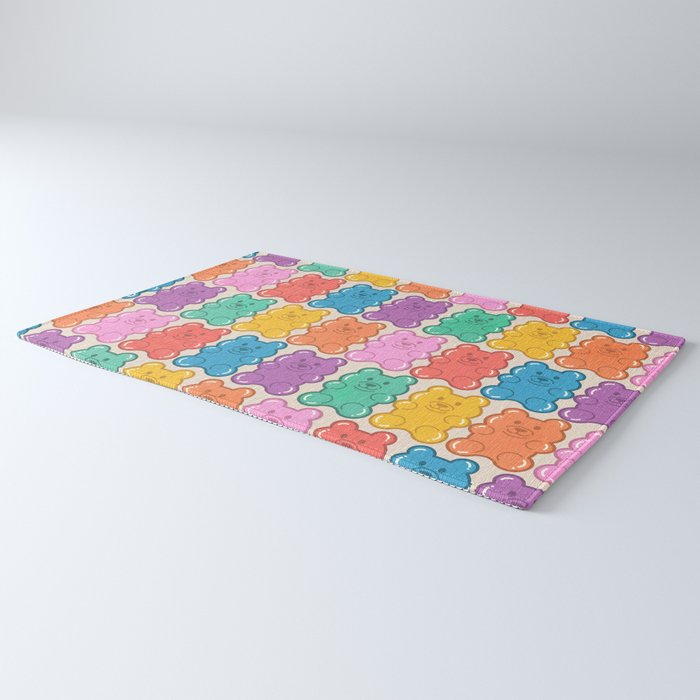 Rainbow Jelly Bears Pattern Rug Gallery Image 3