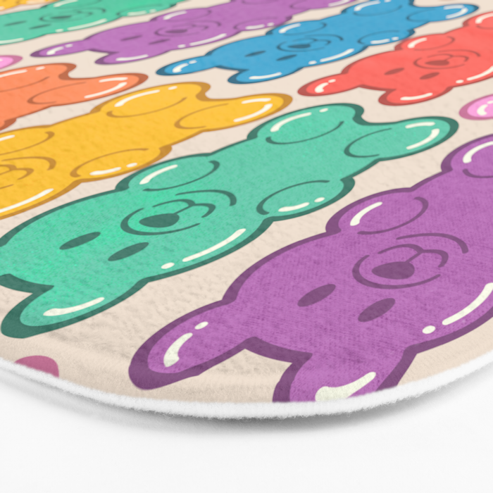 Rainbow Jelly Bears Pattern Bath Mat Gallery Image 3