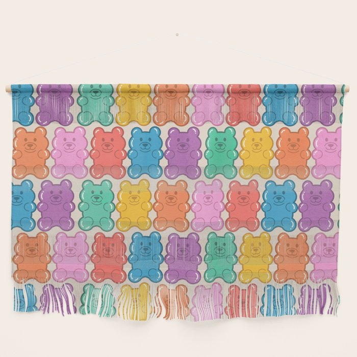 Rainbow Jelly Bears Pattern Wall Hanging Gallery Image 1