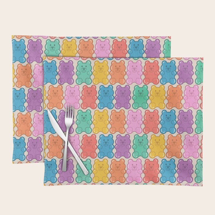 Rainbow Jelly Bears Pattern Placemat Gallery Image 1