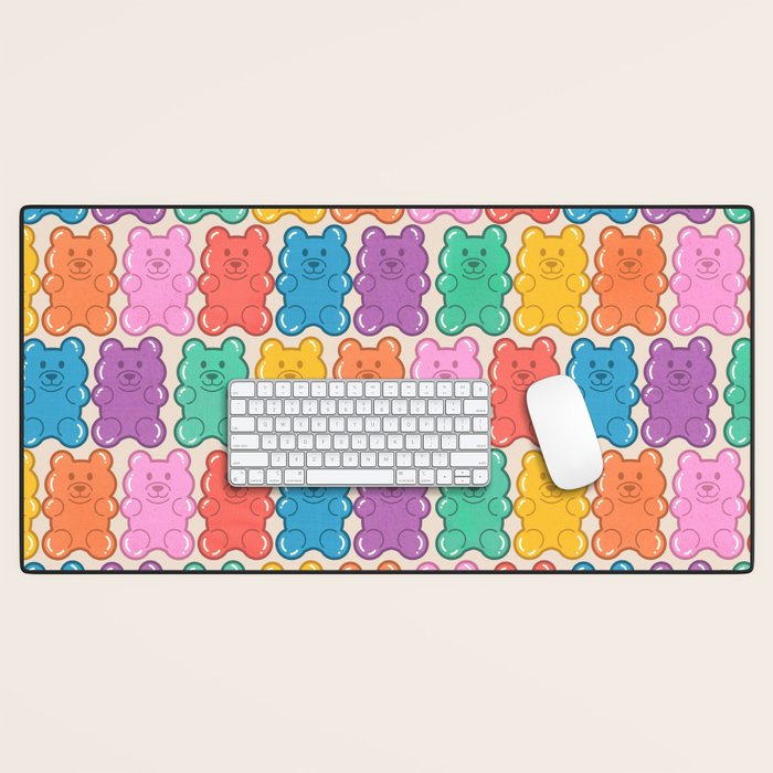 Rainbow Jelly Bears Pattern Desk Mat Gallery Image 1