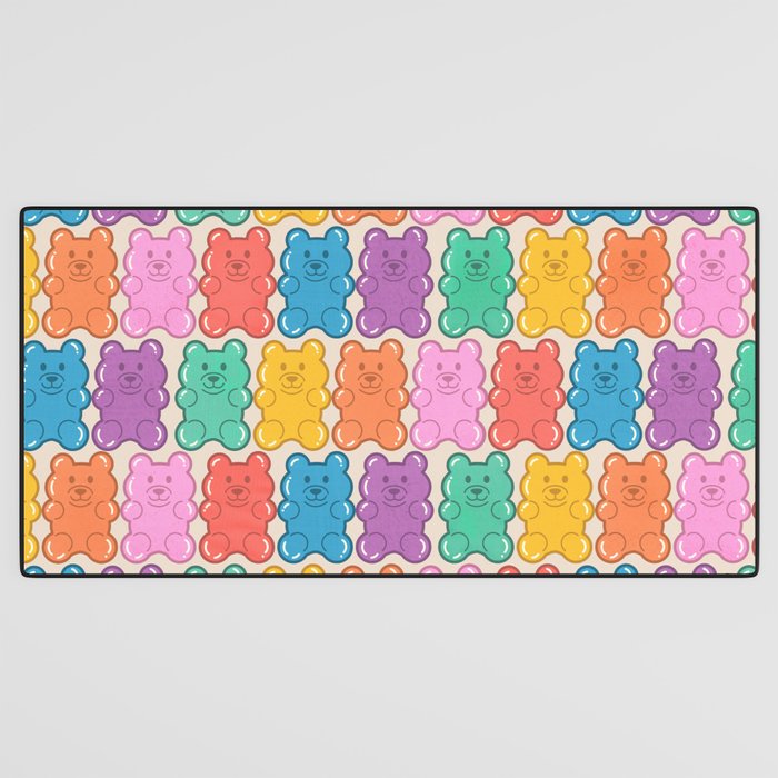 Rainbow Jelly Bears Pattern Desk Mat Gallery Image 3