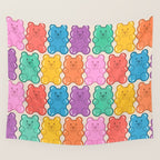 Rainbow Jelly Bears Pattern Wall Tapestry Gallery Image 4
