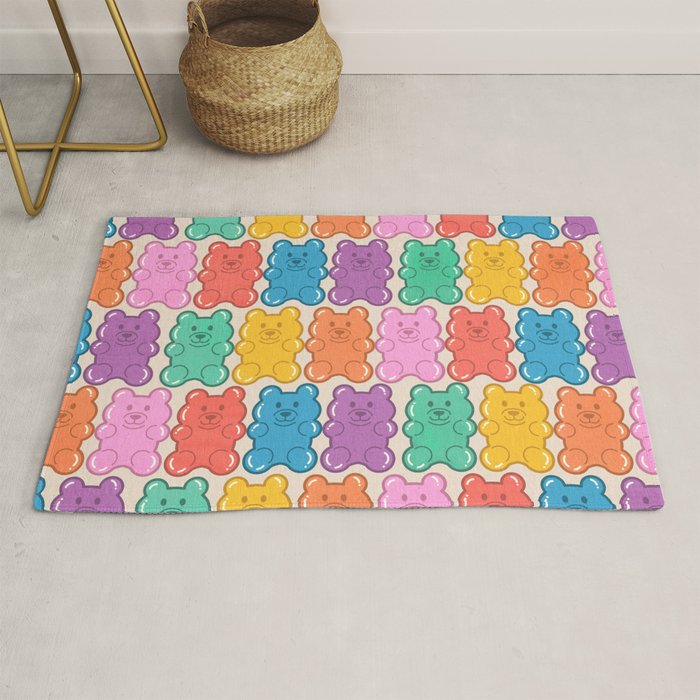 Rainbow Jelly Bears Pattern Rug Gallery Image 1