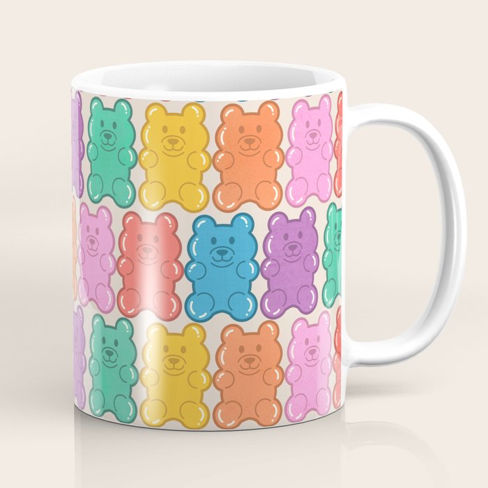 Rainbow Jelly Bears Pattern Coffee Mug Gallery Image 1