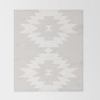 Southwestern Minimalism - Neutral Off White Throw Blanket Gallery Image 2