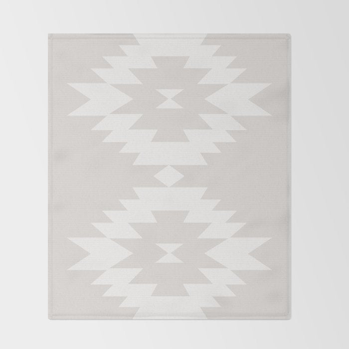 Southwestern Minimalism - Neutral Off White Throw Blanket Gallery Image 2