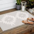 Southwestern Minimalism - Neutral Off White Outdoor Rug Gallery Image 2