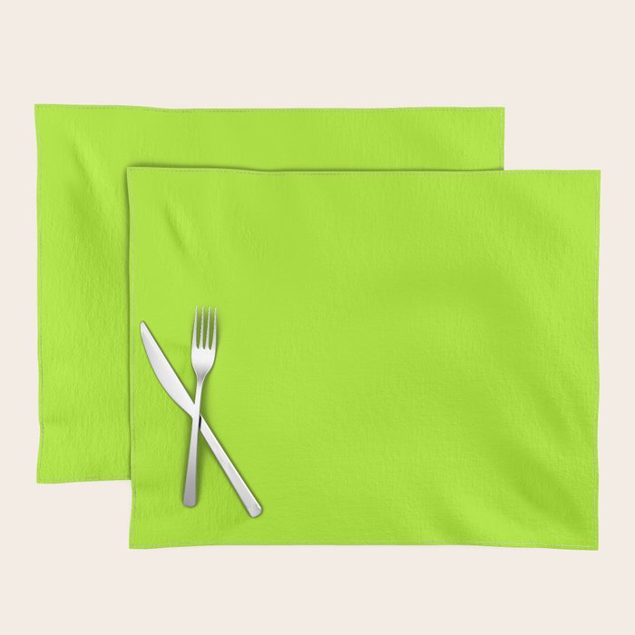 Solid Bright Green Yellow Neon Color Placemat Gallery Image 1
