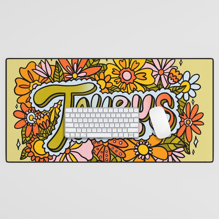 Taurus Flowers Desk Mat Gallery Image 1
