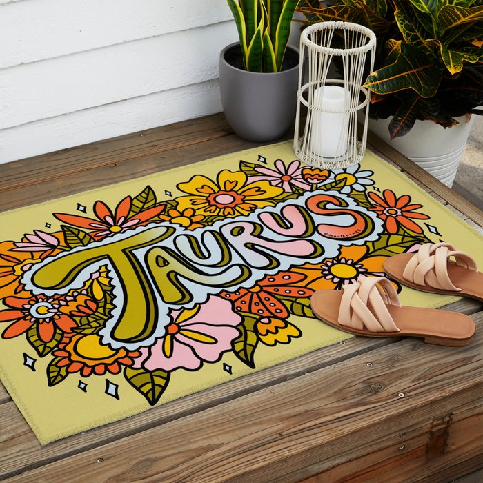 Taurus Flowers Outdoor Rug Gallery Image 2