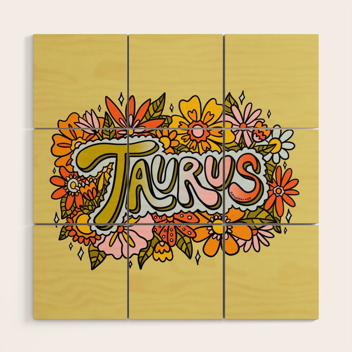 Taurus Flowers Wood Wall Art Gallery Image 1