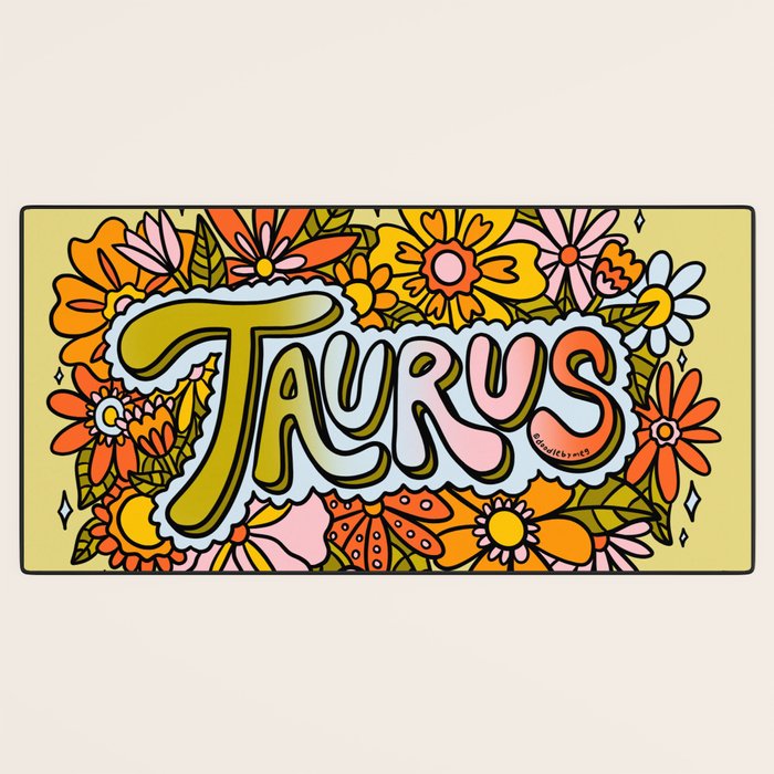 Taurus Flowers Desk Mat Gallery Image 3