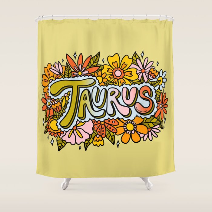Taurus Flowers Shower Curtain Gallery Image 1