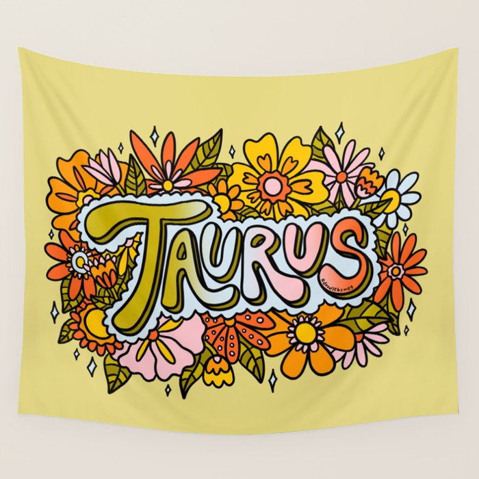 Taurus Flowers Wall Tapestry Gallery Image 4