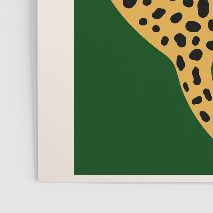 Boho Jungle Green Vintage Arch Oversized Leopard Poster Gallery Image 3
