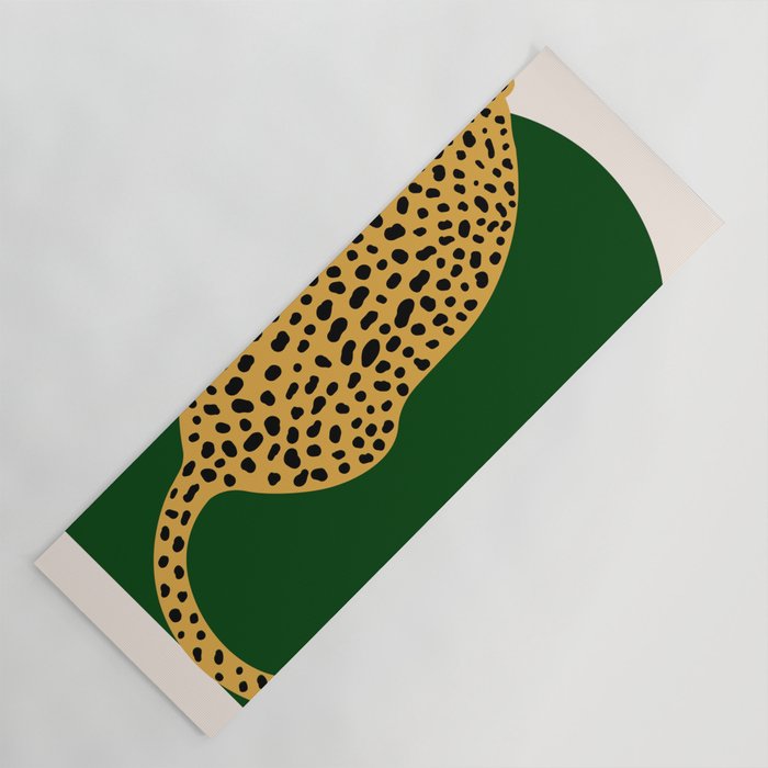 Boho Jungle Green Vintage Arch Oversized Leopard Yoga Mat Gallery Image 1