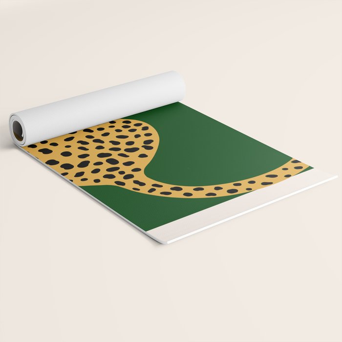 Boho Jungle Green Vintage Arch Oversized Leopard Yoga Mat Gallery Image 2