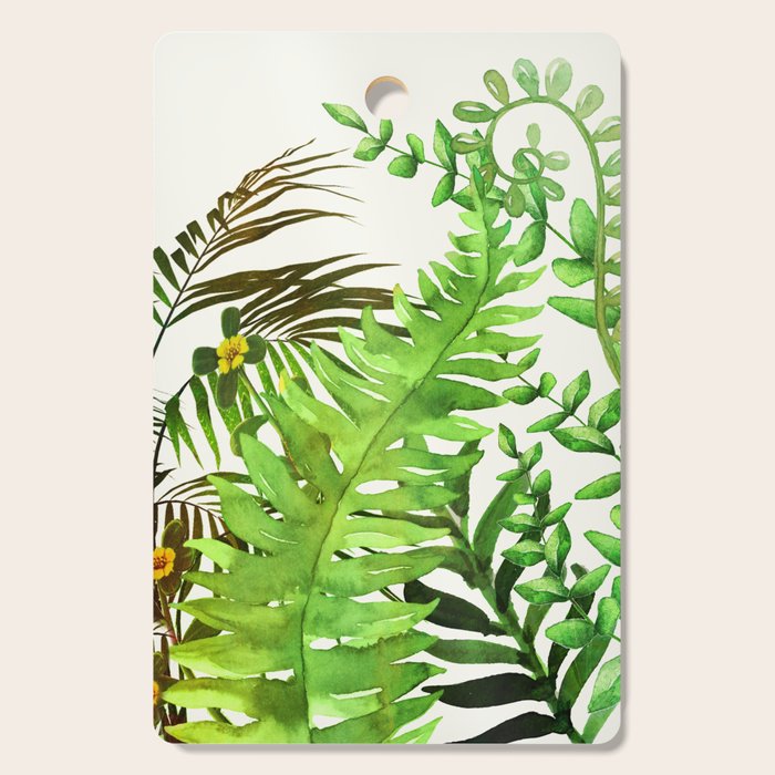 Watercolor Plants Cutting Board Gallery Image 1