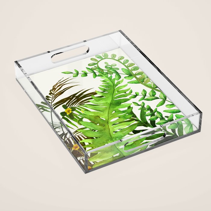 Watercolor Plants Acrylic Tray Gallery Image 1