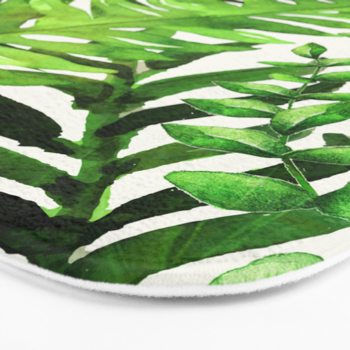 Watercolor Plants Bath Mat Gallery Image 3