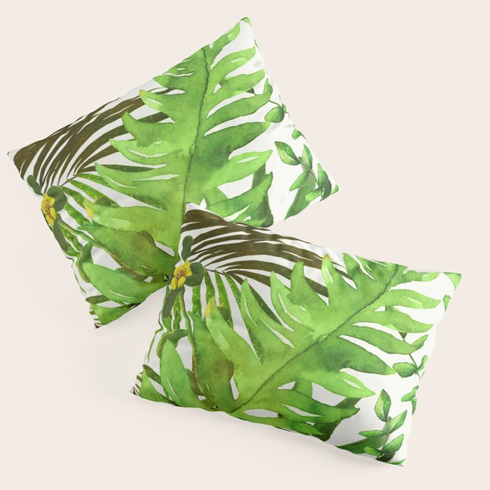 Watercolor Plants Pillow Sham Gallery Image 1