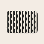 Retro Wavy Lines Pattern in Black & White Bath Mat Gallery Image 1