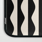 Retro Wavy Lines Pattern in Black & White Laptop Sleeve Gallery Image 3