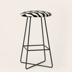 Retro Wavy Lines Pattern in Black & White Stool Gallery Image 1