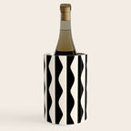 Retro Wavy Lines Pattern in Black & White Wine Chiller Gallery Image 3