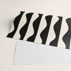Retro Wavy Lines Pattern in Black & White Wrapping Paper Gallery Image 2