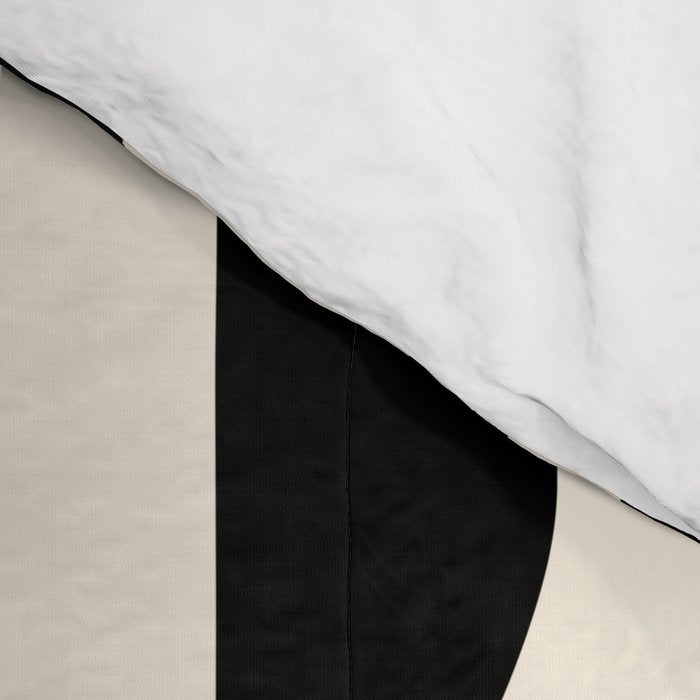 Retro Wavy Lines Pattern in Black & White Comforter Gallery Image 4